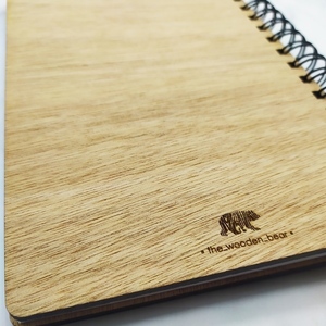 Ξύλινο Σημειωματάριο 'PUG' (Wooden Notebook) Δώρα για όλους - δώρα για βάπτιση, δώρα γενεθλίων, δώρα για γυναίκες, τετράδια & σημειωματάρια - 3