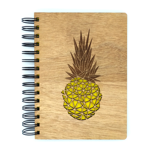 Ξύλινο Σημειωματάριο Ανανάς (Wooden Notebook Pineaple) Δώρα για όλους - δώρα γενεθλίων, δώρα για γυναίκες, τετράδια & σημειωματάρια