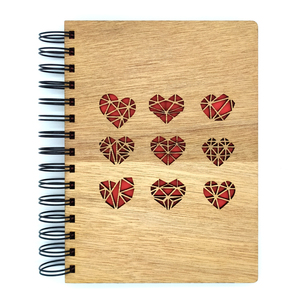 Ξύλινο Σημειωματάριο Καρδιές (Wooden Notebook Hearts) Δώρα για όλους - δώρο, δώρα γενεθλίων, δώρα αγίου βαλεντίνου, δώρα για γυναίκες, τετράδια & σημειωματάρια