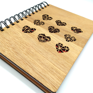 Ξύλινο Σημειωματάριο Καρδιές (Wooden Notebook Hearts) Δώρα για όλους - δώρο, δώρα γενεθλίων, δώρα αγίου βαλεντίνου, δώρα για γυναίκες, τετράδια & σημειωματάρια - 4
