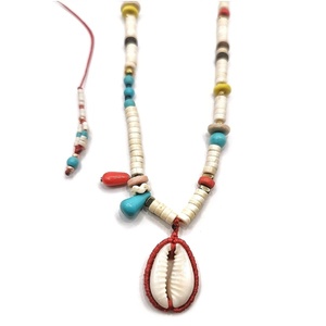 ALoha necklace, κολιε με κοχύλι και χαολίτη - ημιπολύτιμες πέτρες, κοχύλι, χάντρες, boho - 3