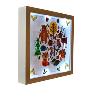 Τα ζώα του δάσους Φωτιστικό καδράκι - πίνακες & κάδρα, αγόρι, ζωάκια, παιδικά κάδρα - 2