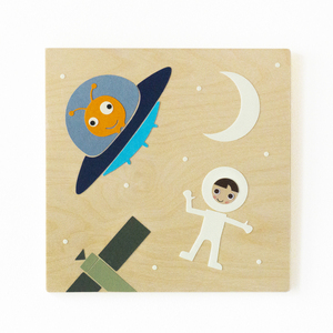 Εξωγήινος, παιδικός πίνακας με θέμα το διάστημα, 24x24 εκ - αγόρι, διάστημα, παιδικοί πίνακες
