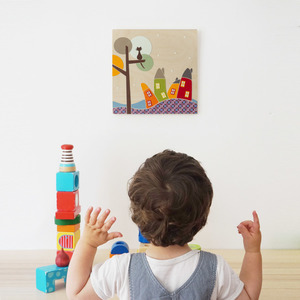 glow in the dark παιδικός πίνακας, 24 x 24 εκ - αγόρι, personalised, ξύλινα διακοσμητικά τοίχου, παιδικοί πίνακες - 4