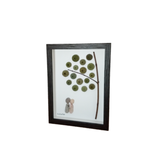 Κάδρο με βότσαλα "δέντρο με αχινούς" - πίνακες & κάδρα, romantic, ζευγάρια