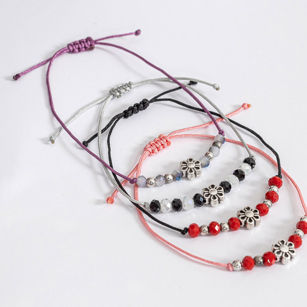 daisy bracelet - charms, κορδόνια, χάντρες, χάντρες, χεριού, αυξομειούμενα, φθηνά - 2