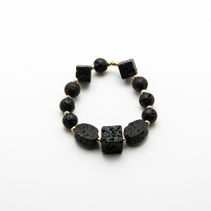 Μαύρη λάβα - ημιπολύτιμες πέτρες, χάντρες, χεριού, αυξομειούμενα