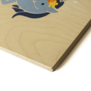 «Μπλε μονόκερος» Προσωποποιημένος ξύλινος παιδικός πίνακας, 24x24 - κορίτσι, όνομα - μονόγραμμα, μονόκερος, προσωποποιημένα, παιδικοί πίνακες - 4