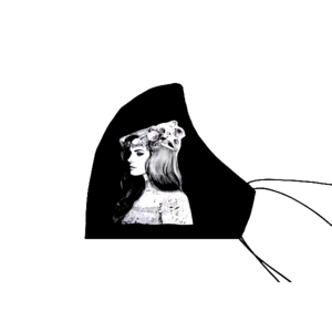 12.Μάσκα βαμβακερή-πολλαπλών χρήσεων-Σχέδιο "Lana B&A". - βαμβάκι, γυναικεία, χειροποίητα, unisex, πλενόμενο, δερματολογικά ελεγμένη, μάσκες προσώπου