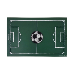 Κάδρο με καρφιά & κλωστές "Γήπεδο Ποδοσφαίρου" 40x26cm - πίνακες & κάδρα, δώρο, ποδόσφαιρο