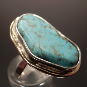 Ασημενιο δακτυλιδι με τυρκουαζ - ασήμι, ημιπολύτιμες πέτρες, μεγάλα, αυξομειούμενα - 4