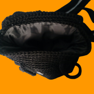 Τσάντα πλάτης πλεκτη χειροποίητη μαύρη - νήμα, πλάτης, all day, πλεκτές τσάντες, δώρα για γυναίκες - 3