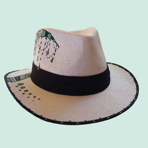 Custom / Handpainted καπέλο - δώρο, καπέλο, δώρα για γυναίκες, ψάθινα - 2