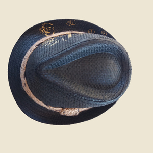 Custom / Handpainted καπέλο Golden Feather - γυναικεία, δώρο, καπέλο, ψάθινα - 5
