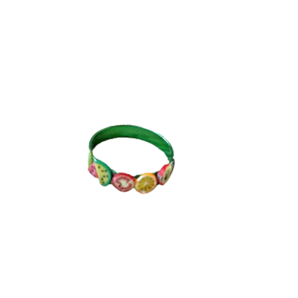 δαχτυλίδι φρουτάκια tutti frutti αλουμινίο πράσινο - πηλός, μικρά, boho, σταθερά, φθηνά