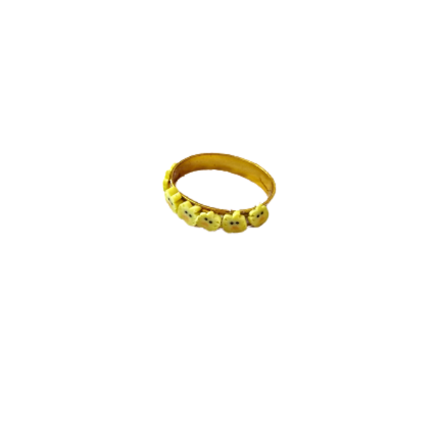 δαχτυλίδι κοτοπουλάκια κίτρινο από αλουμίνιο - πηλός, βεράκια, μικρά, boho, σταθερά, φθηνά