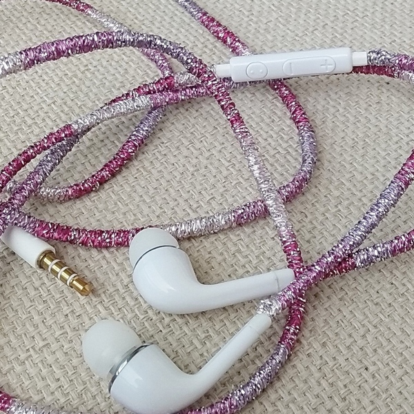 ακουστικά ροζ λούρεξ barbie girl, hands free, earphones - 2