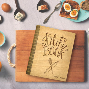 Recipe Book (Ξύλινο Ντοσιέ Συνταγών) με χάραξη του ονόματος σας - ξύλο, δώρο, οργάνωση & αποθήκευση, γιορτή της μητέρας - 2
