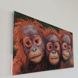 Πίνακας Diamond Painting "Little monkeys" - πίνακες & κάδρα, πίνακες ζωγραφικής - 3