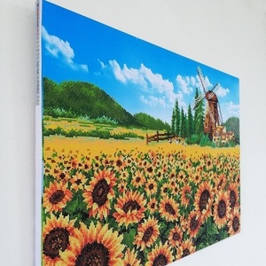 Πίνακας Diamond Painting "Sunflower field" - πίνακες & κάδρα - 4
