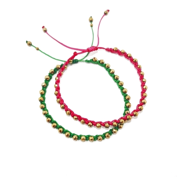 Multi colour bracelets, μακραμέ βραχιόλια με αιματίτη - ημιπολύτιμες πέτρες, μακραμέ, boho, χεριού, αυξομειούμενα - 2