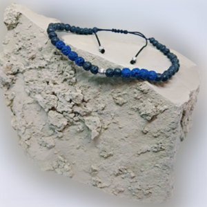 Ανδρικό βραχιόλι macrame Λάβα - ημιπολύτιμες πέτρες, charms, χεριού, αυξομειούμενα - 2