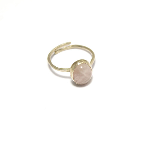 100% Χειροποίητο δαχτυλίδι από ασήμι με ροζ χαλαζία - ασήμι, χειροποίητα, μικρά, αυξομειούμενα