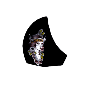17.Μάσκα βαμβακερή-πολλαπλών χρήσεων-Σχέδιο "Pocahontas". - βαμβάκι, δερματολογικά ελεγμένη, μάσκες προσώπου, 100% βαμβακερό - 3