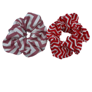 Scrunchies σε ζικ ζακ pattern - λαστιχάκια μαλλιών