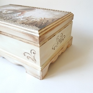 Κουτί μπιζουτιέρα Κοριτσάκι 26,5×17×10εκ καφέ - λευκό - κορίτσι, δώρο, διακοσμητικά, κοσμηματοθήκη - 4