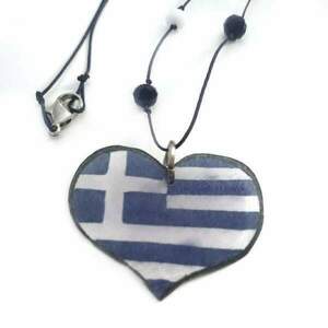 Μενταγιόν ελληνική σημαία - charms, κοντά - 2