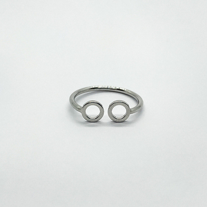 Μίνιμαλ δαχτυλίδι για το μικρό δάχτυλο σε ασημένιο χρώμα - chevalier, minimal, αυξομειούμενα, φθηνά - 2