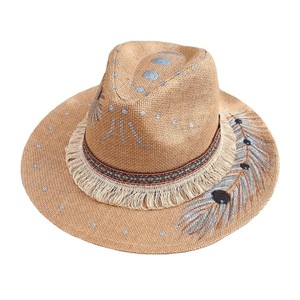 Ψάθινο καπέλο -Indiana || - καλοκαιρινό, ζωγραφισμένα στο χέρι, ψάθα, boho, ψάθινα
