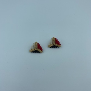 Τριγωνικά καρφωτά σκουλαρίκια Miyuki - miyuki delica, καρφωτά, μικρά - 3