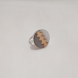 White3Mat - Χειροποίητο δαχτυλίδι φτιαγμένο με τρία υλικά - ξύλο, ασήμι 925, χειροποίητα, plexi glass, αυξομειούμενα