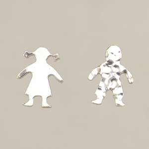 Χειροποίητα σκουλαρίκια σετ αγοράκι - κοριτσάκι από ασήμι 925 - ασήμι, καρφωτά, μικρά, δώρα για γυναίκες - 2