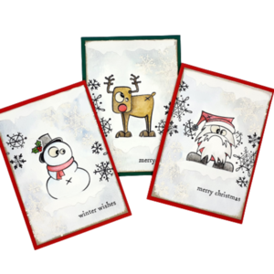 Σετ 3 Χριστουγεννιάτικων καρτών - Christmas doodles - χριστουγεννιάτικο, κάρτα ευχών, χριστούγεννα, άγιος βασίλης, ευχετήριες κάρτες