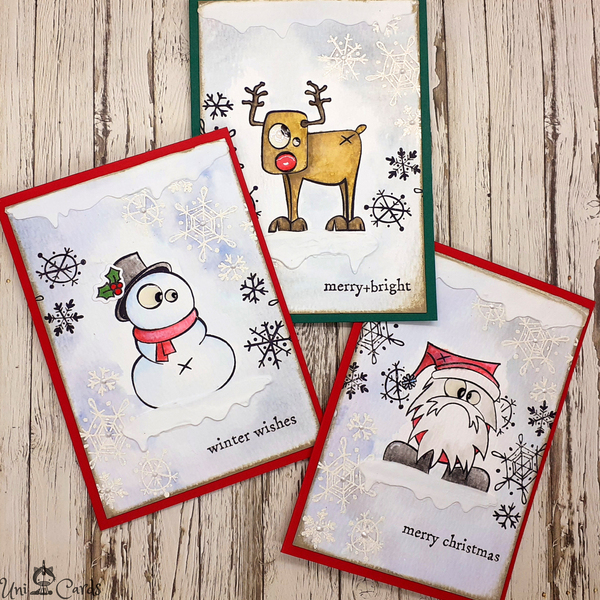 Σετ 3 Χριστουγεννιάτικων καρτών - Christmas doodles - χριστουγεννιάτικο, κάρτα ευχών, χριστούγεννα, άγιος βασίλης, ευχετήριες κάρτες - 5