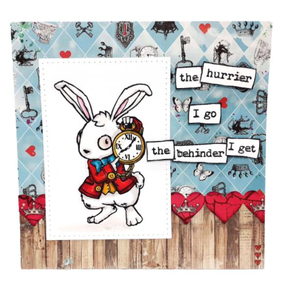 Ευχετήρια κάρτα - White Rabbit - κάρτα ευχών, γενική χρήση