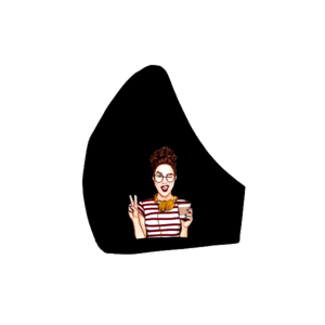 31.Μάσκα βαμβακερή-πολλαπλών χρήσεων-Σχέδιο Pop Art Lady-Marine style". - βαμβάκι, γυναικεία, χειροποίητα, unisex, πλενόμενο, μάσκες προσώπου