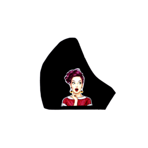 32.Μάσκα βαμβακερή-πολλαπλών χρήσεων-Σχέδιο "Pop Art Lady with purple hair". - βαμβάκι, γυναικεία, χειροποίητα, unisex, πλενόμενο, μάσκες προσώπου