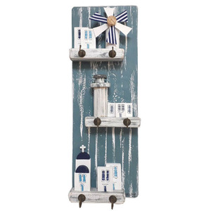 Κλειδοθήκη ξύλινη χειροποίητη ζωγραφισμένη στο χέρι Νησιώτικες παραστάσεις 15x40x5 πολύχρωμο Καπαδάκης - ζωγραφισμένα στο χέρι, χειροποίητα, κλειδοθήκες, ξύλινα διακοσμητικά τοίχου