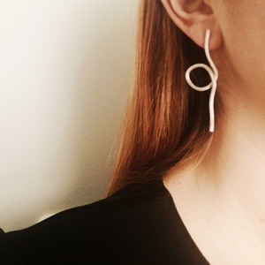 Ασημένια Ματ Σκουλαρίκια Ballet Earrings - ασήμι, ασήμι 925, μακριά, κρεμαστά - 2