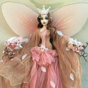 Διακοσμητική χειροποίητη Κούκλα "Νεραϊδοβασίλισσα" 90 εκ. Ροζ με Μπεζ - διακόσμηση, διακοσμητικά, διακόσμηση σαλονιού, δωμάτιο παιδιών, κούκλες - 2