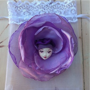Υφασμάτινη Καρφίτσα "Baby Rose"σε 4 χρώματα - ύφασμα, τριαντάφυλλο, πηλός, μαμά, δώρα για δασκάλες - 3