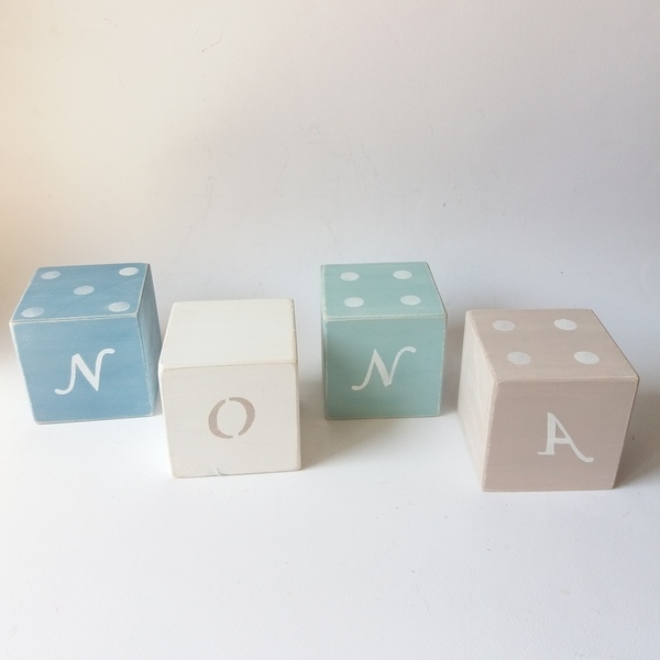 Ξύλινοι παιδικοί κύβοι 7×7εκ. - δώρο, αγορίστικο, κύβος, νονοί, ξύλινα παιχνίδια - 3