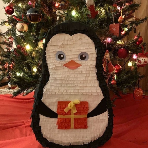 Πινιάτα πιγκουίνος ύψος 50 εκ. - χριστουγεννιάτικο, πινιάτες, πάρτυ γενεθλίων, ζωάκια - 2