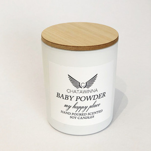 Αρωματικό κερί σόγιας Baby Powder “my happy place” - διακόσμηση, αρωματικά κεριά, κερί σόγιας, δώρα για γυναίκες - 2