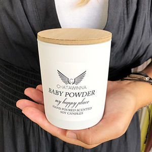 Αρωματικό κερί σόγιας Baby Powder “my happy place” - διακόσμηση, αρωματικά κεριά, κερί σόγιας, δώρα για γυναίκες - 5