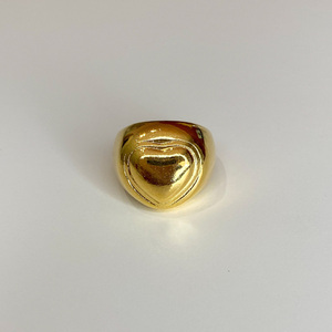 Δαχτυλίδι καρδιά - chevalier, επιχρυσωμένα, ορείχαλκος, αυξομειούμενα